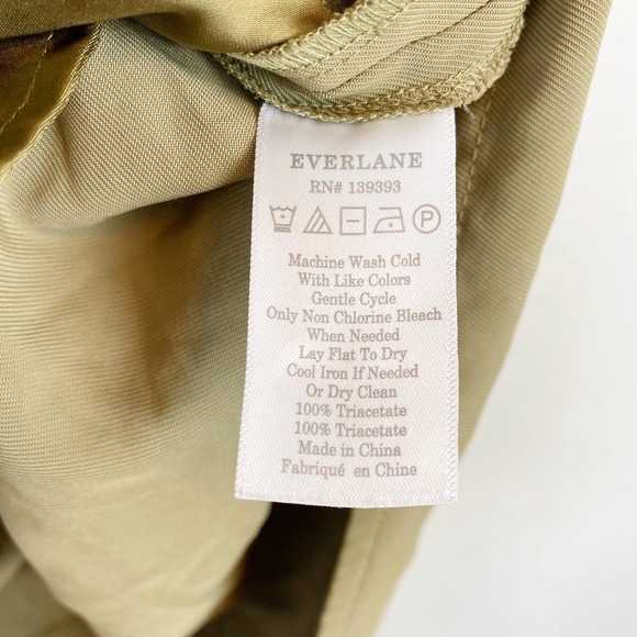 Everlane Green Japanese GoWeave Long Sleeve Mini Wrap Dress Size 6 - Picture 13 of 13